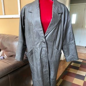 Vintage leather duster coat